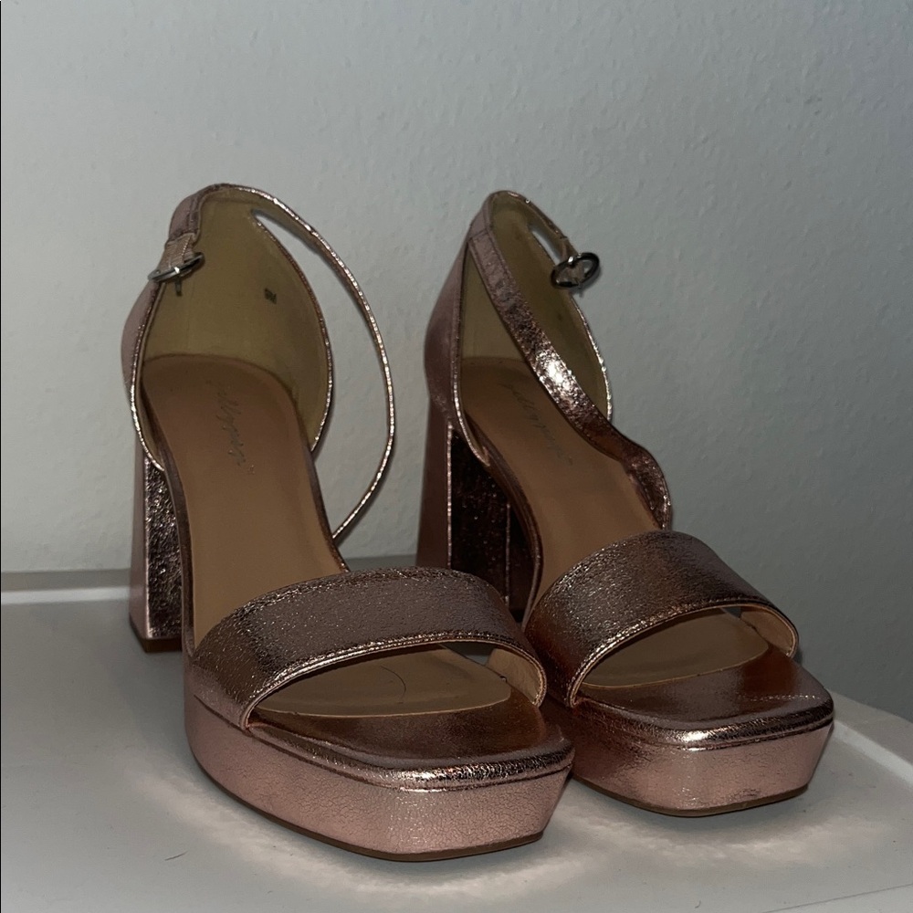 Jellypop Rose Gold Platform Heels